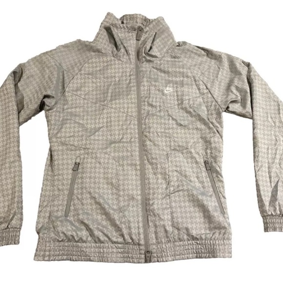 NIKE Womens Gray Lightweight Athletic Full Zip Windbreaker Jacket EUC Small - Picture 1 of 5